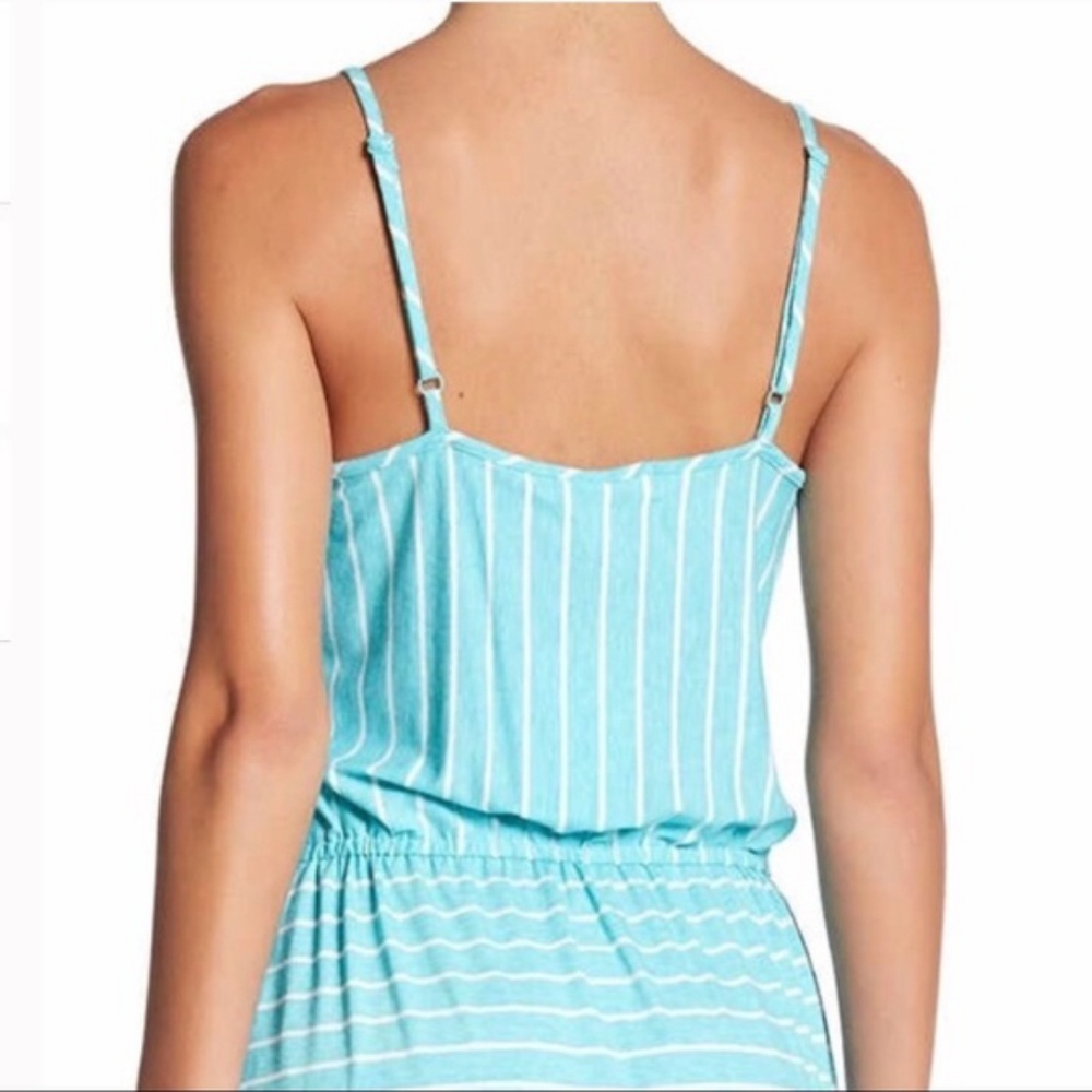 ❌ NWT Fourteenth Place Aqua Striped Maxi Dress - Picture 3 of 3